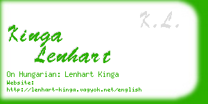 kinga lenhart business card